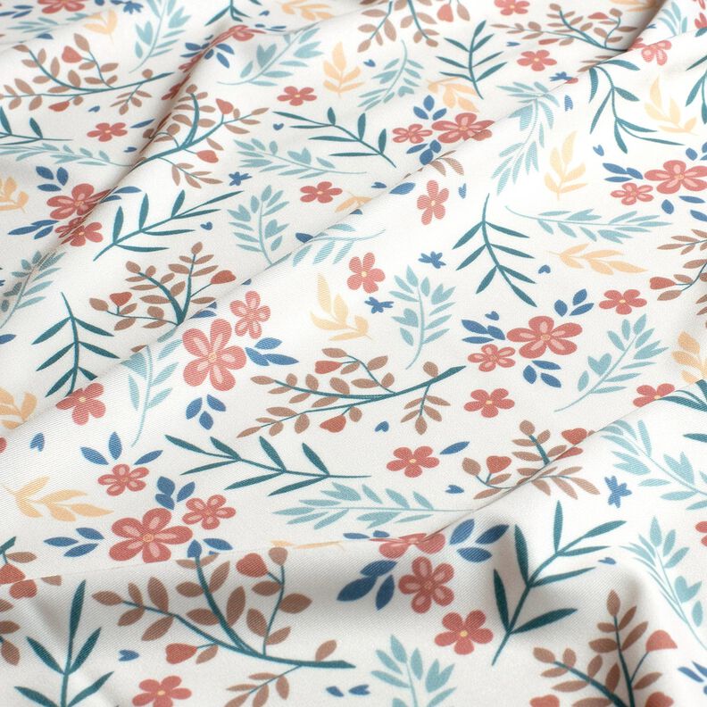 tessuto per costumi da bagno UPF50 Tralci di fiori – bianco lana/oro rosa,  image number 2