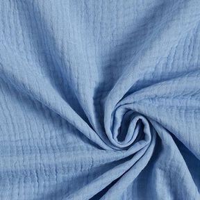 GOTS Mussola di cotone a tre strati – blu acciaio, 
