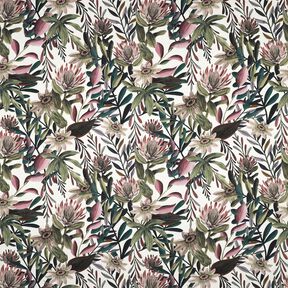 tessuto arredo tessuti canvas fiori artistici – avorio/pino scuro, 