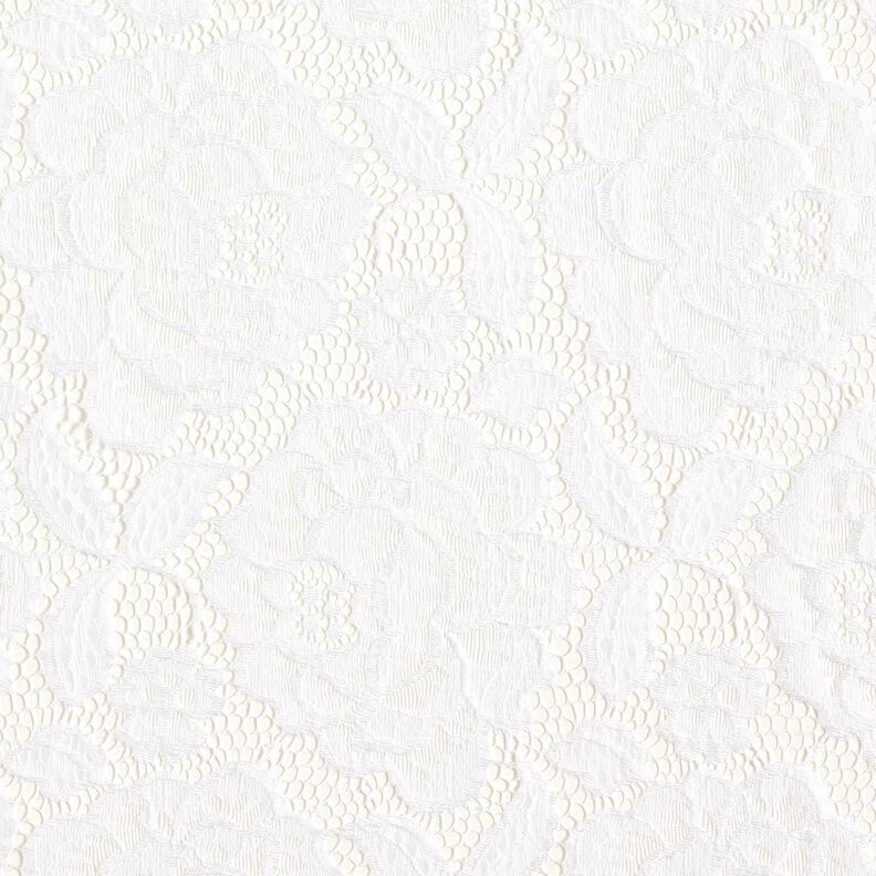 pizzo elastico Boccioli e foglie – bianco lana,  image number 1