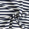 French terry, felpa estiva Righe tinte in filo – bianco lana/blu marino,  thumbnail number 4