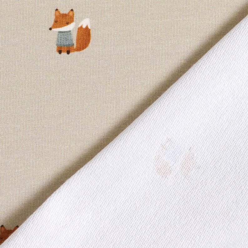GOTS French terry, felpa estiva Volpe con maglione stampa digitale – mandorla, image number 4