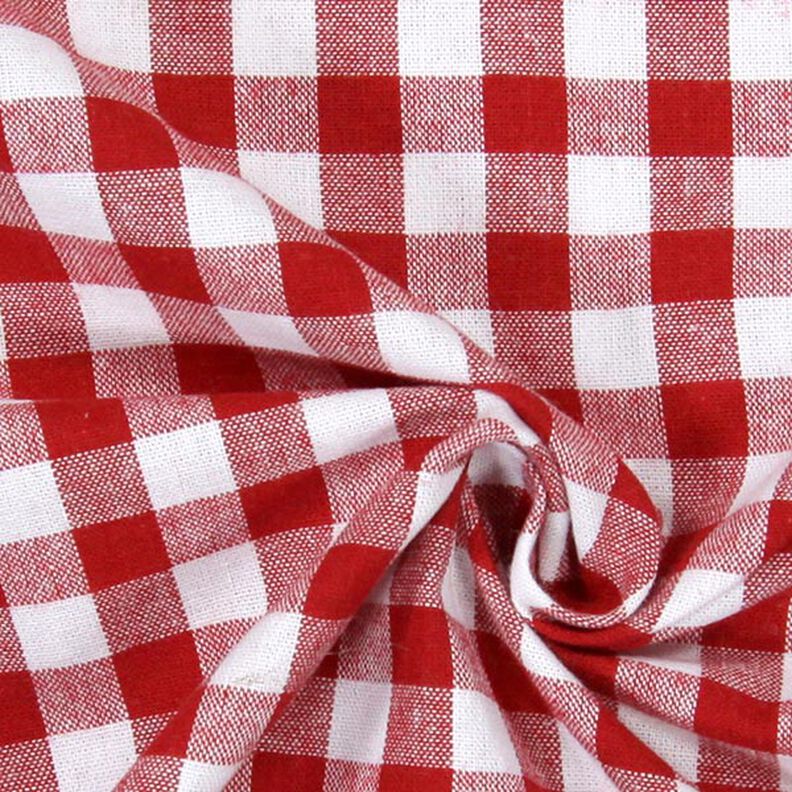 tessuto in cotone Quadro vichy 1 cm – rosso/bianco,  image number 2