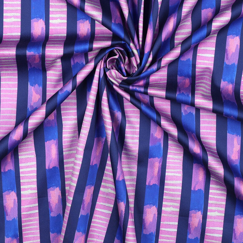 Satin in cotone a strisce | Nerida Hansen – blu marino/pink,  image number 4