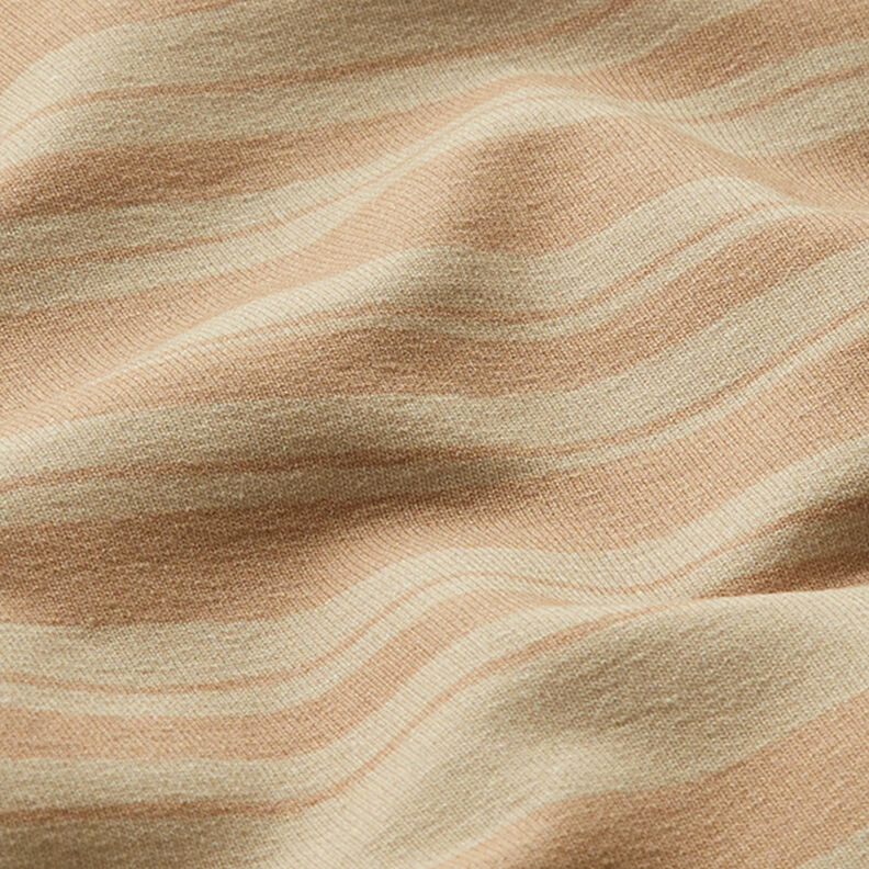 French terry, righe irregolari – marrone capriolo/beige scuro, image number 2