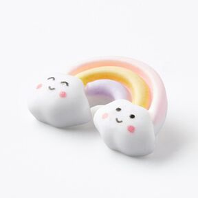 Bottone con occhiello arcobaleno [Ø 26 mm] – rosa chiaro/bianco, 