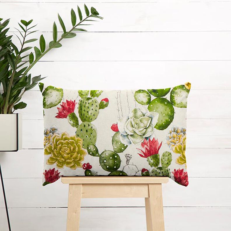 tessuto arredo tessuto canvas cactus – naturale/verde,  image number 7