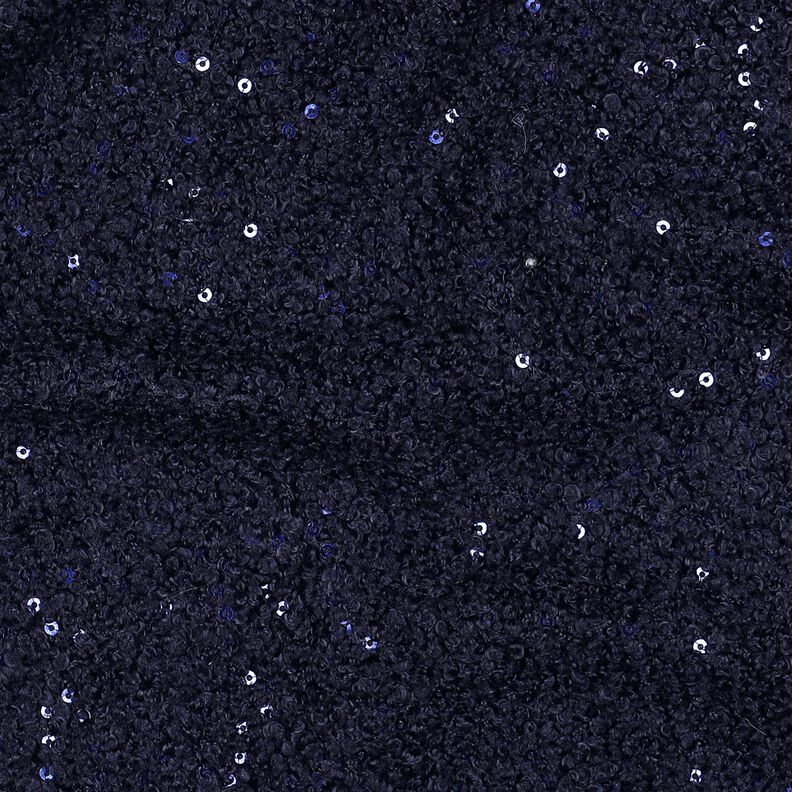 maglia bouclé paillettes tinta unita | Poppy Fabrics – blu notte, image number 3
