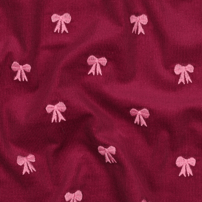 velluto a costine Fiocchi ricamati | Poppy Fabrics – rosso carminio, image number 2