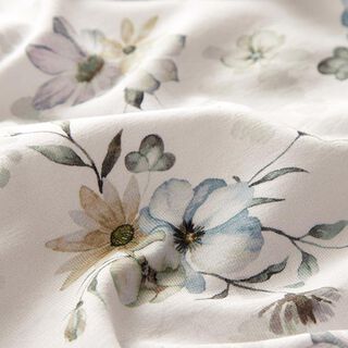 jersey di cotone bio grandi fiori acquerello – grigio nebbia/azzurro, 