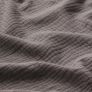 GOTS mussolina / tessuto doppio increspato | Tula – grigio scuro, 