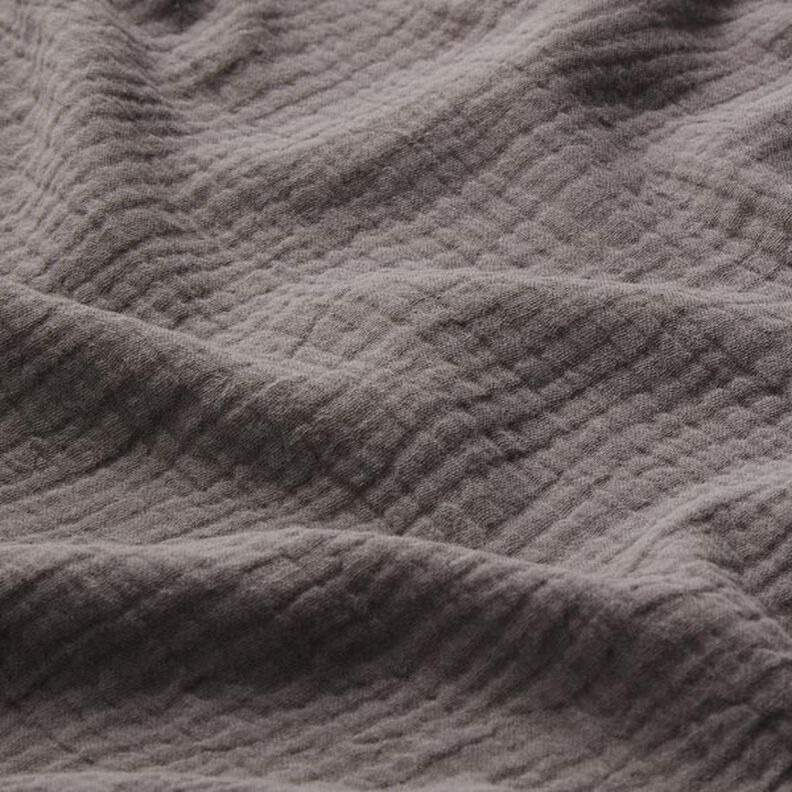GOTS mussolina / tessuto doppio increspato | Tula – grigio scuro,  image number 3