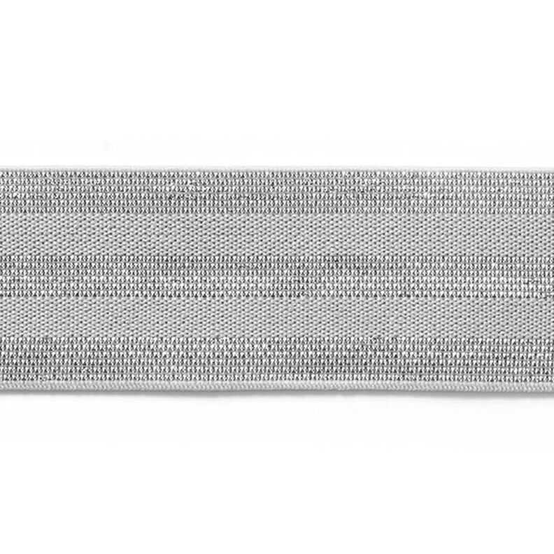 nastro elastico a righe [40 mm] – grigio chiaro/argento,  image number 1