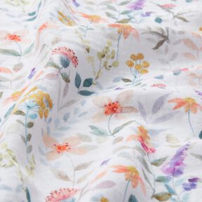 mussolina / tessuto doppio increspato prato di fiori acquerello stampa digitale | Poppy Fabrics –, 
