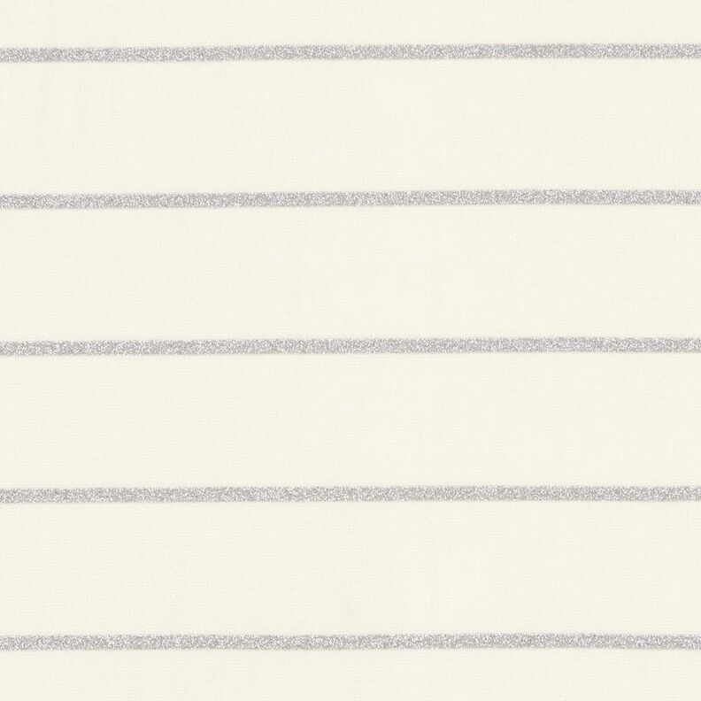 Jersey glitterato a righe larghe &ndash; bianco/argento effetto metallizzato,  image number 1