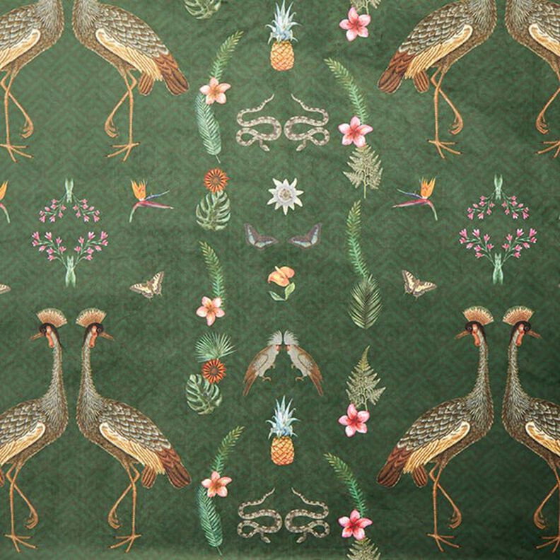 tessuto stampa digitale, velluto, Snake – verde scuro/grigio, image number 1