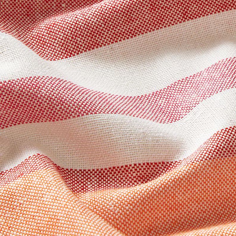 tessuto arredo mezzo panama Mix colorato a strisce riciclato – rosso,  image number 2