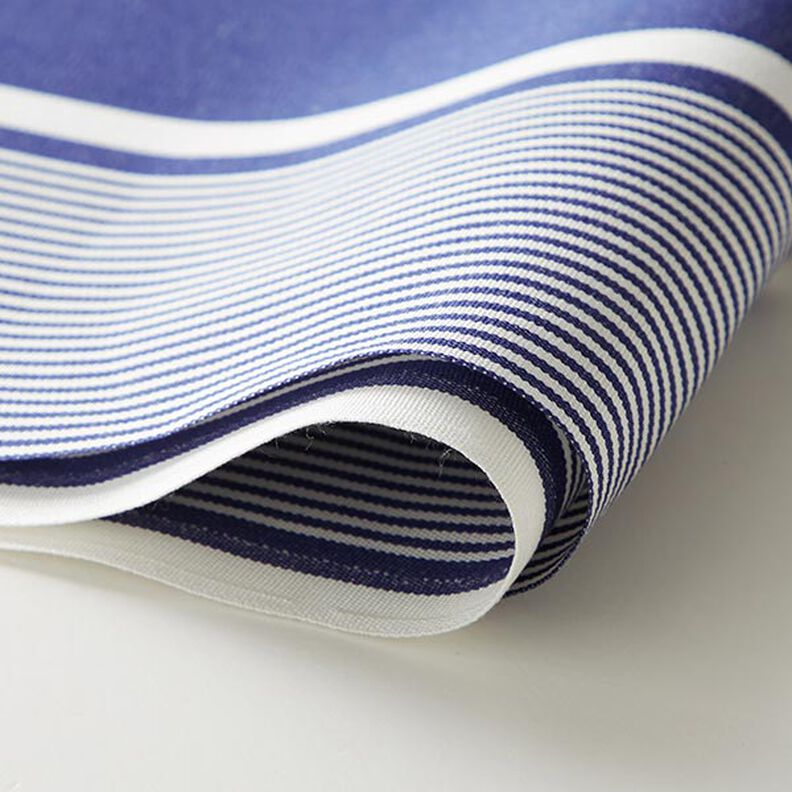 Tessuti da esterni canvas righe – blu marino/bianco,  image number 6