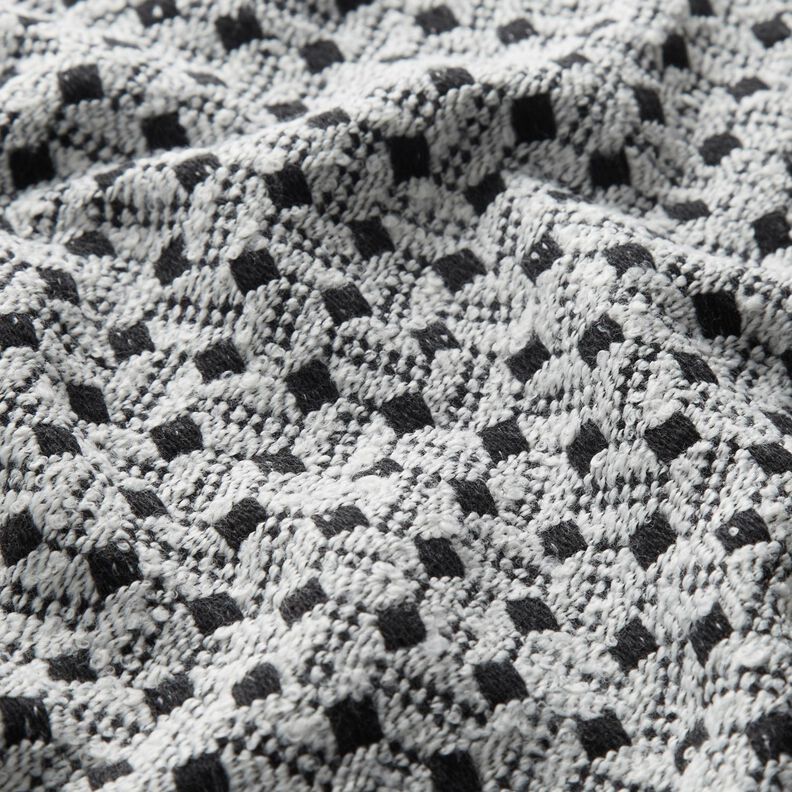 Tessuto per cappotto a quadretti – bianco/nero,  image number 2