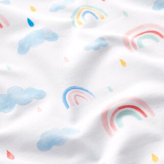 GOTS jersey di cotone mondo arcobaleno acquerello | Tula – bianco, 