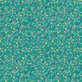 tessuto in cotone popeline Catenas di luci – eucalipto/lavanda, 