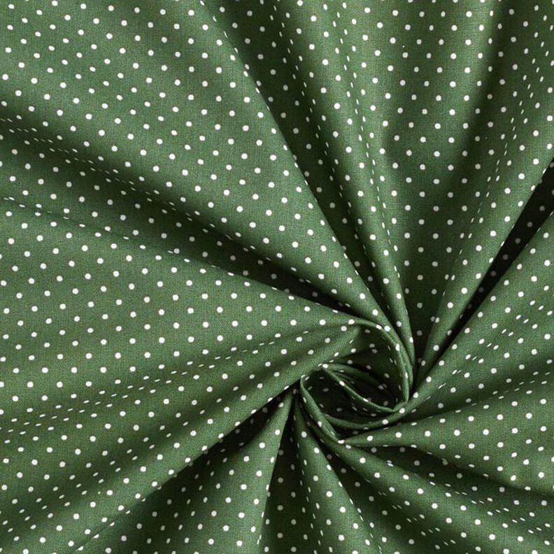 popeline di cotone piccoli pois – verde scuro/bianco,  image number 5