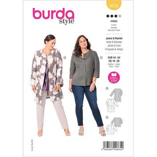 giacca / cappotto taglie comode | Burda 6034 | 44-54, 
