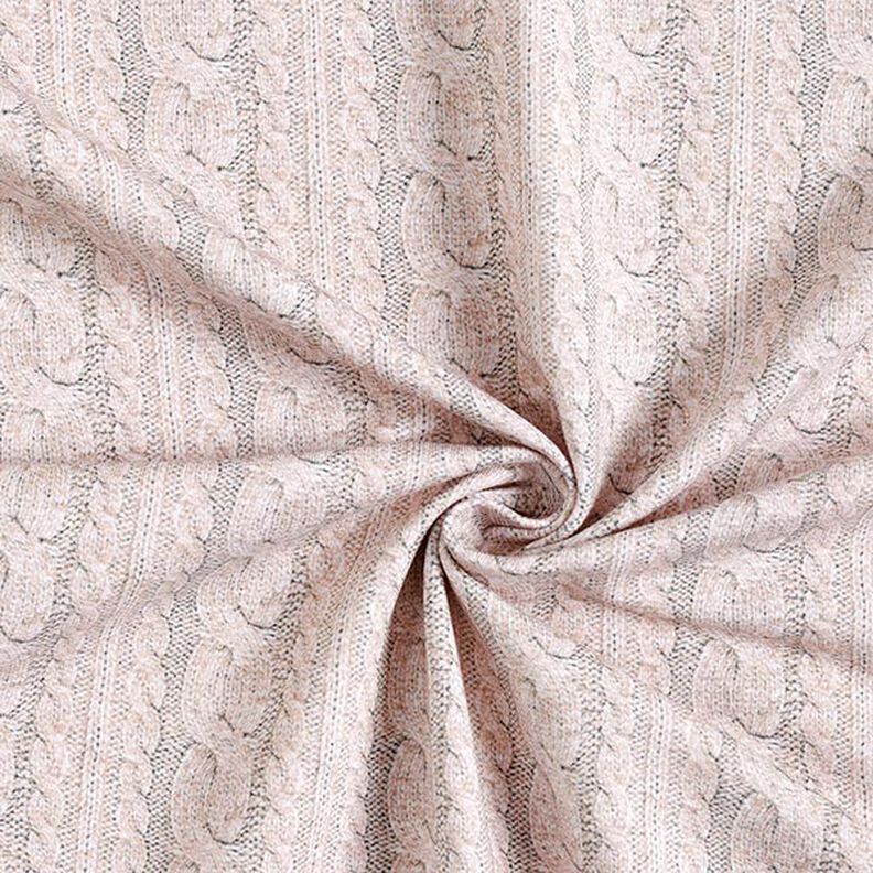 French terry, felpa estiva Stampa a trecce – beige chiaro, image number 3