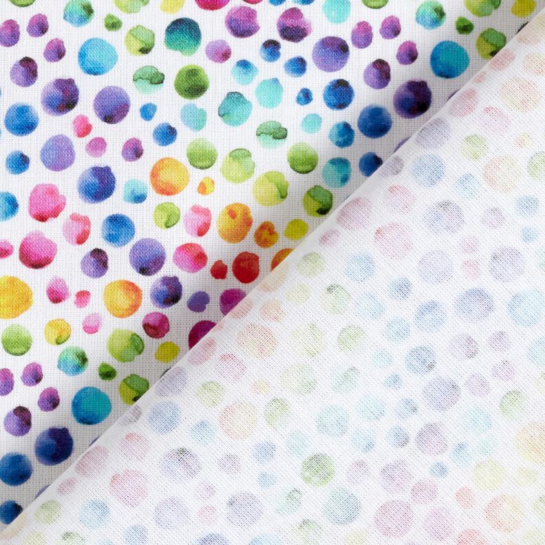 popeline di cotone Pois arcobaleno stampa digitale – bianco/mix di colori,  image number 4