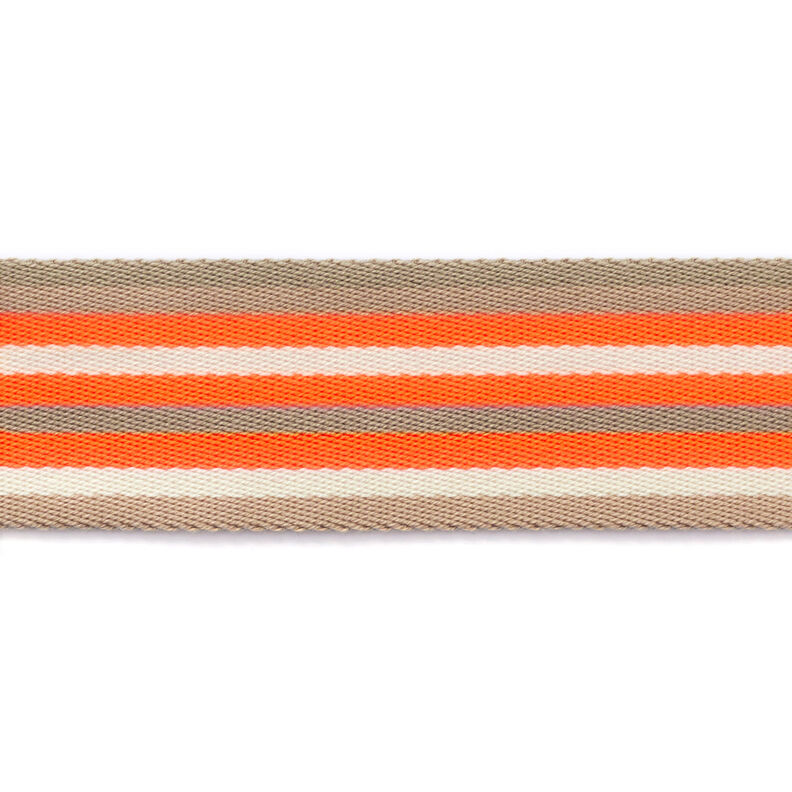 nastro gros-grain per borse, neon [ 40 mm ] – arancio neon/beige,  image number 3