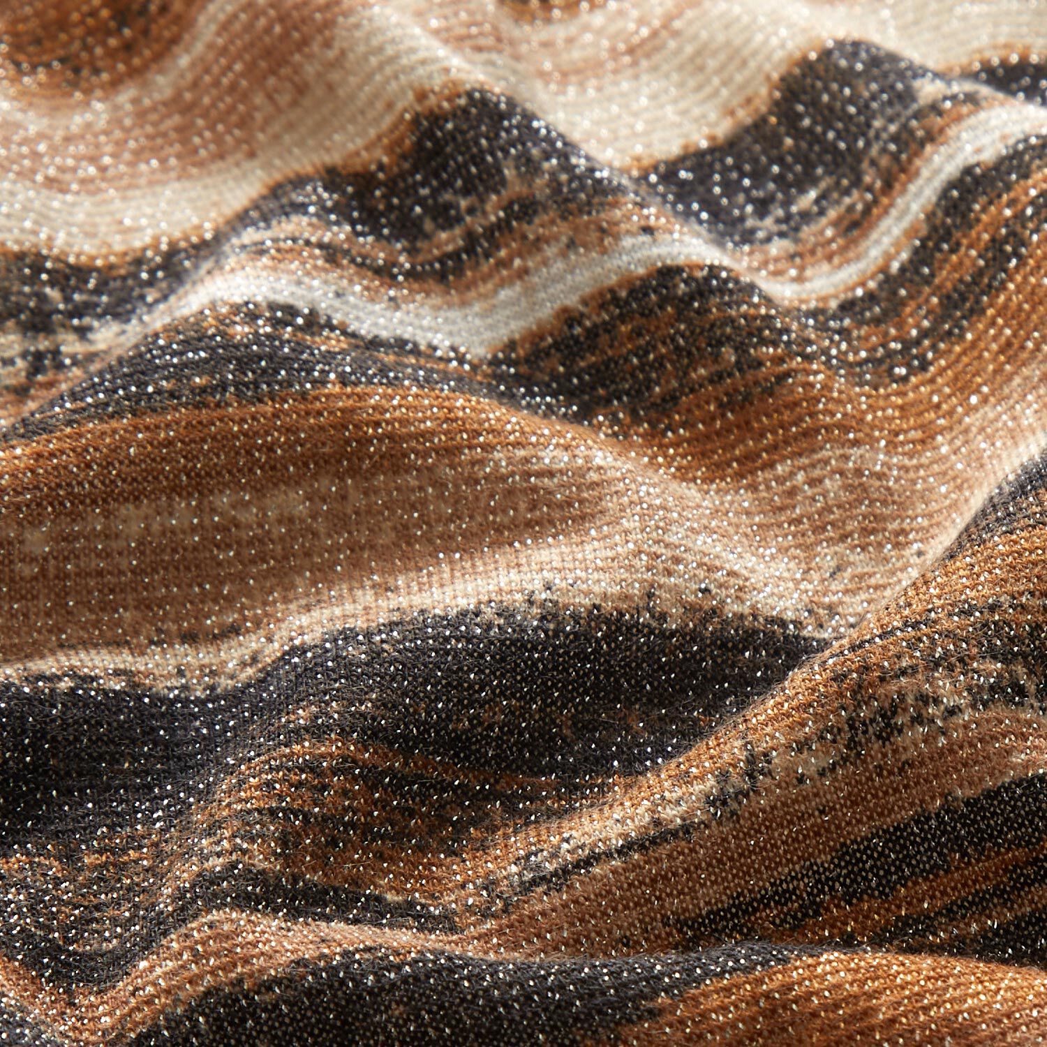 Jersey glitterato a righe sfumate marrone nero Perfetto per Magliette