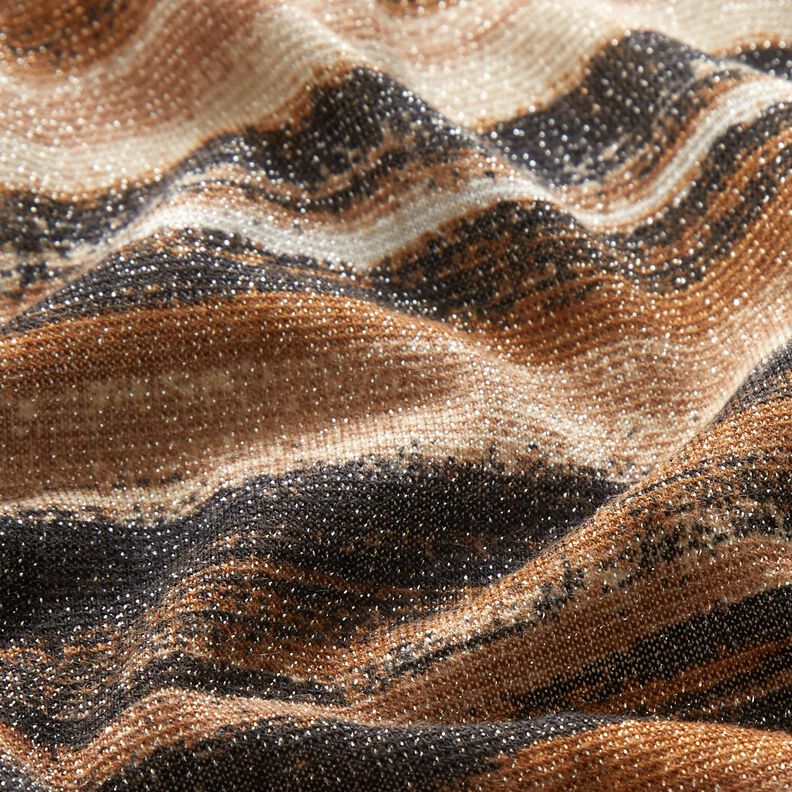 Jersey glitterato a righe sfumate – marrone/nero,  image number 3
