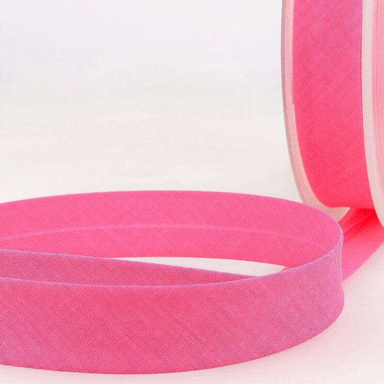Nastro in sbieco Polycotton [20 mm] – fucsia neon,  image number 1