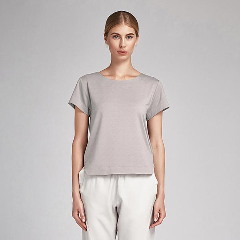 batista di cotone tinta unita – beige chiaro,  image number 5
