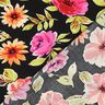 Tessuto di viscosa Grandi fiori in stampa digitale – nero/porpora,  thumbnail number 4