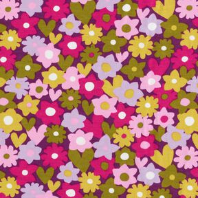 jersey di cotone Fiori variopinti | Poppy Fabrics – uva, 