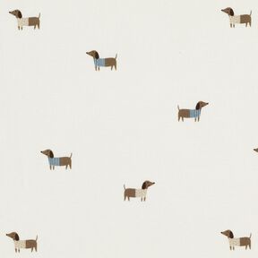 jersey di cotone Cani bassotti felici – avorio, 