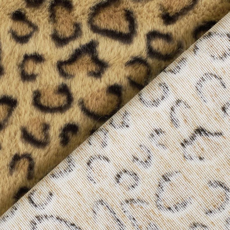 Pelliccia sintetica super morbida con stampa leopardata – oro anticato/nero, image number 4