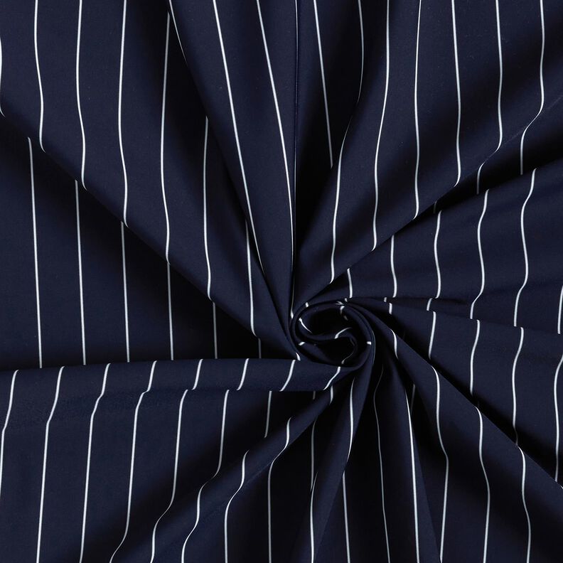 Tessuto per pantalone gessato elasticizzato – blu notte/bianco,  image number 3