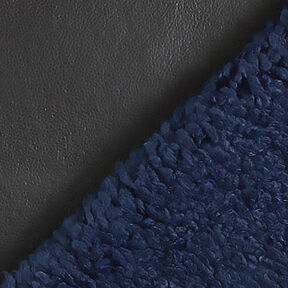 Articolo di "serie B" Similpelle tinta unita con retro in pelliccia sintetica – nero/blu marino, 