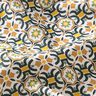 tessuto in cotone cretonne Motivo a piastrelle – verde abete/giallo curry,  thumbnail number 2