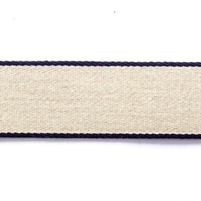 nastro gros-grain [ 3,5 cm ] – blu marino/beige, 