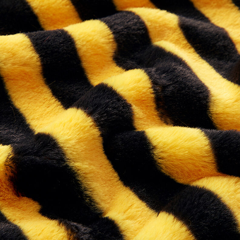 pelliccia sintetica, righe ape – nero/giallo,  image number 2