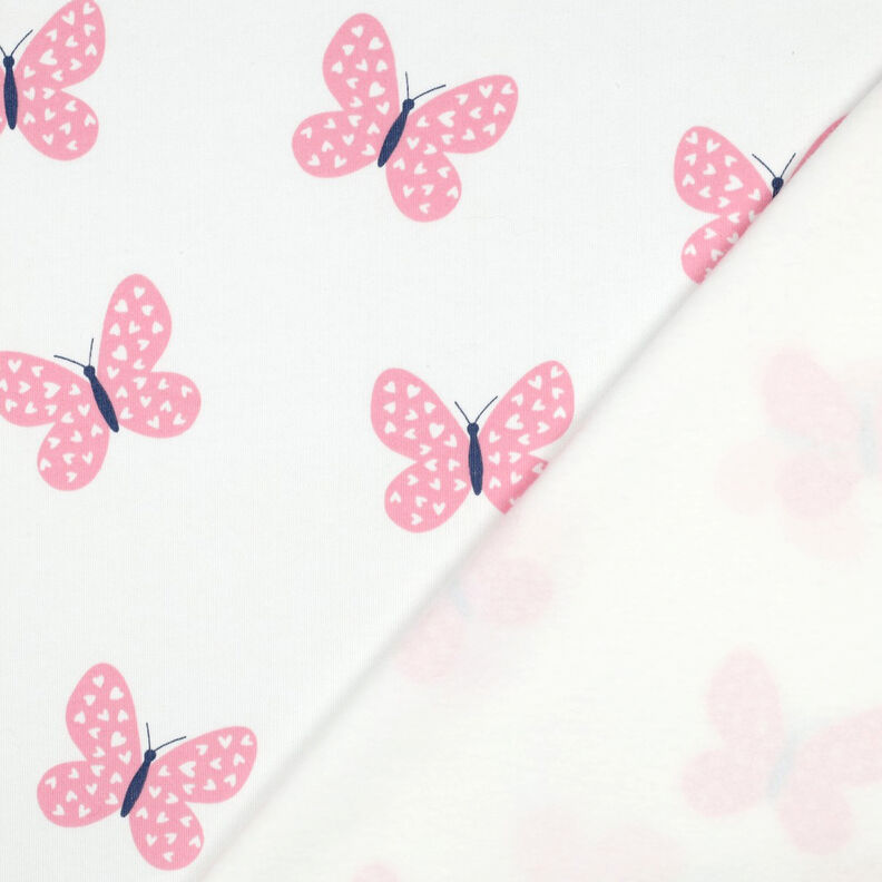 felpa garzata grandi farfalle | Poppy Fabrics – avorio/rosa, image number 4