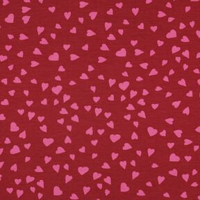 felpa estiva cuori | Poppy Fabrics – rosso scuro/pink, 