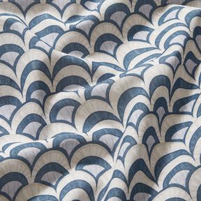 tessuto in cotone popeline Archi eleganti – grigio blu/tortora chiaro, 
