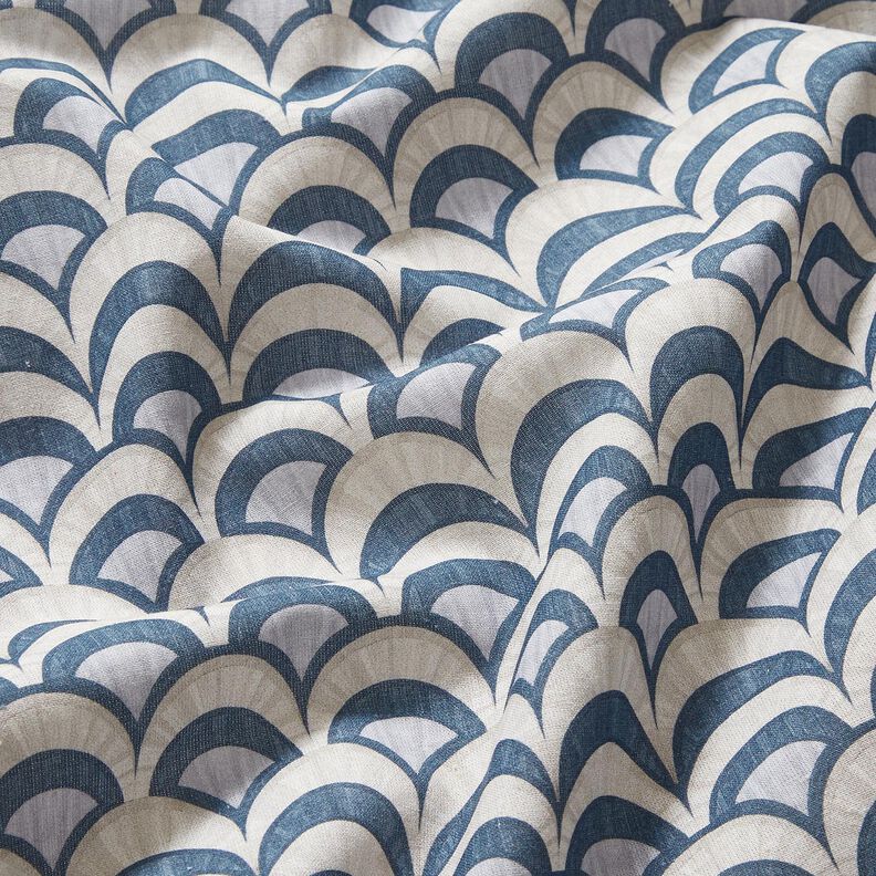 tessuto in cotone popeline Archi eleganti – grigio blu/tortora chiaro,  image number 2