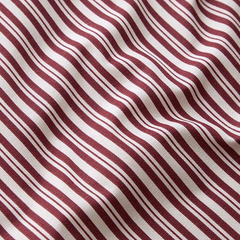 tessuto arredo mezzo panama Righe eleganti – rosso Bordeaux/bianco lana,  image number 2