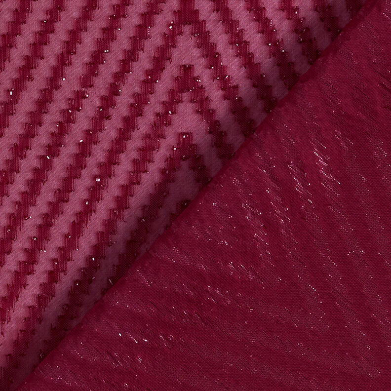 Chiffon con brillantini a zig-zag – rosso Bordeaux,  image number 4