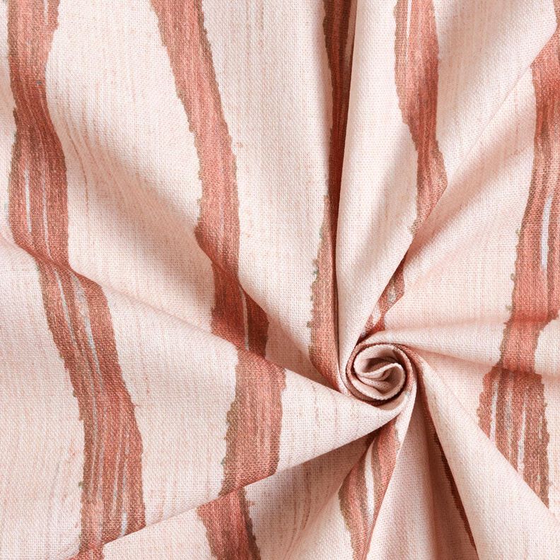 tessuto arredo mezzo panama Righe ondulate – rosso/rosé, image number 3